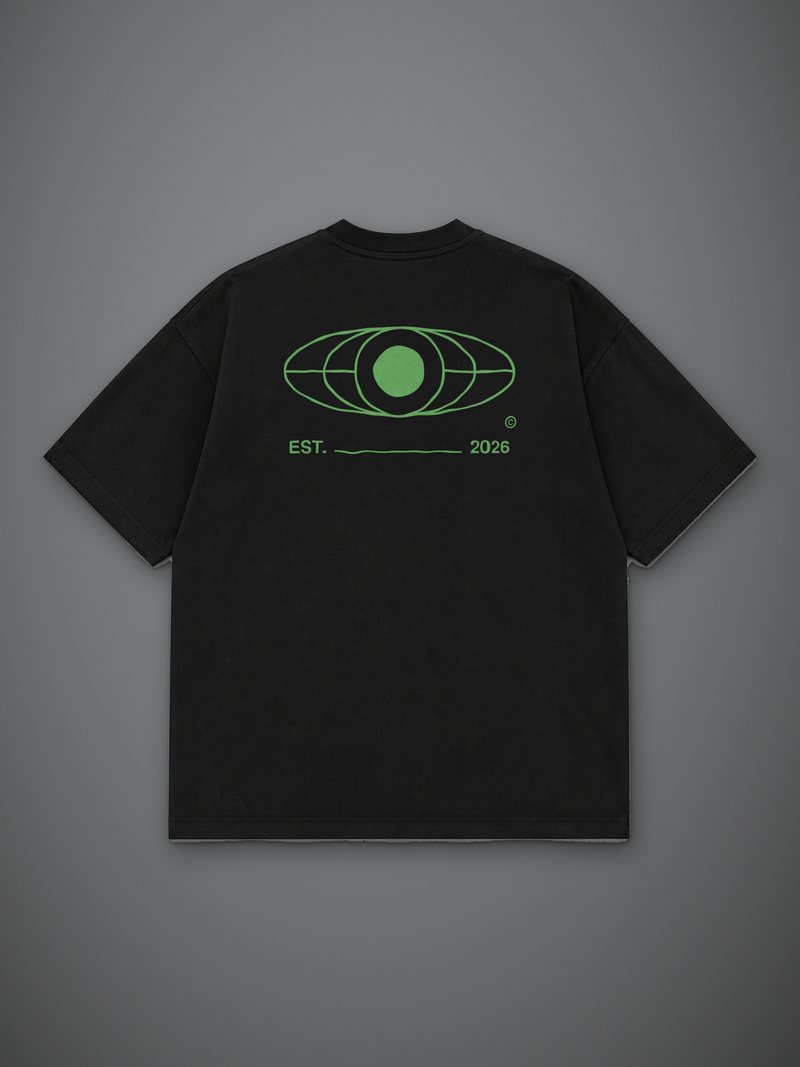 Black EST 2026 Eye T-Shirt, back view