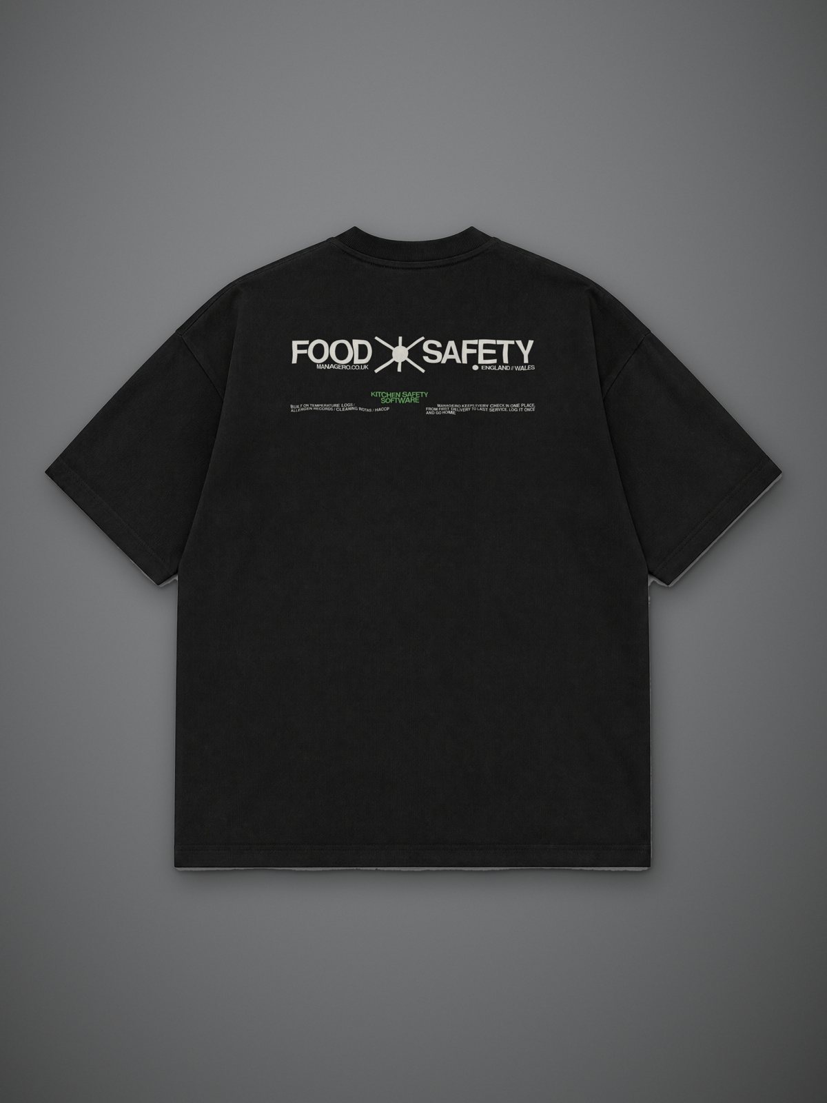Black FOOD SAFETY T-Shirt, back