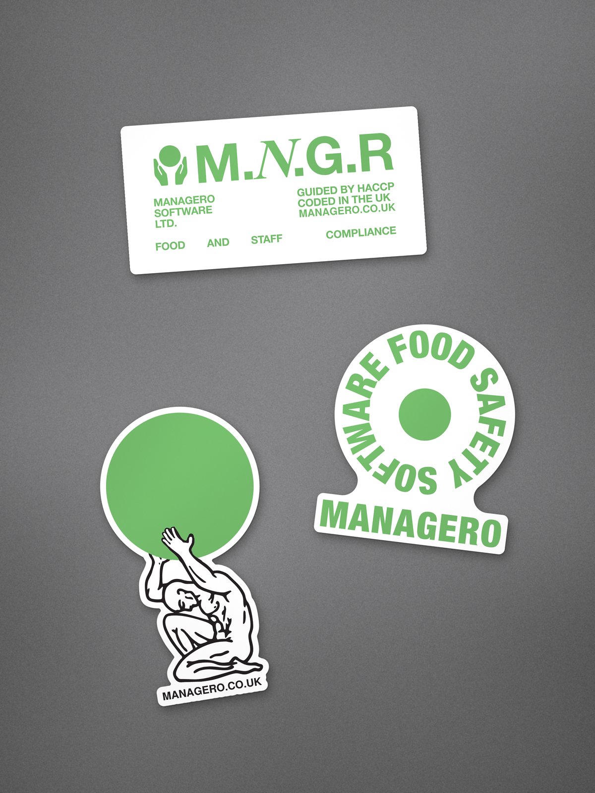 STICKER SET 01, flat lay of the three stickers