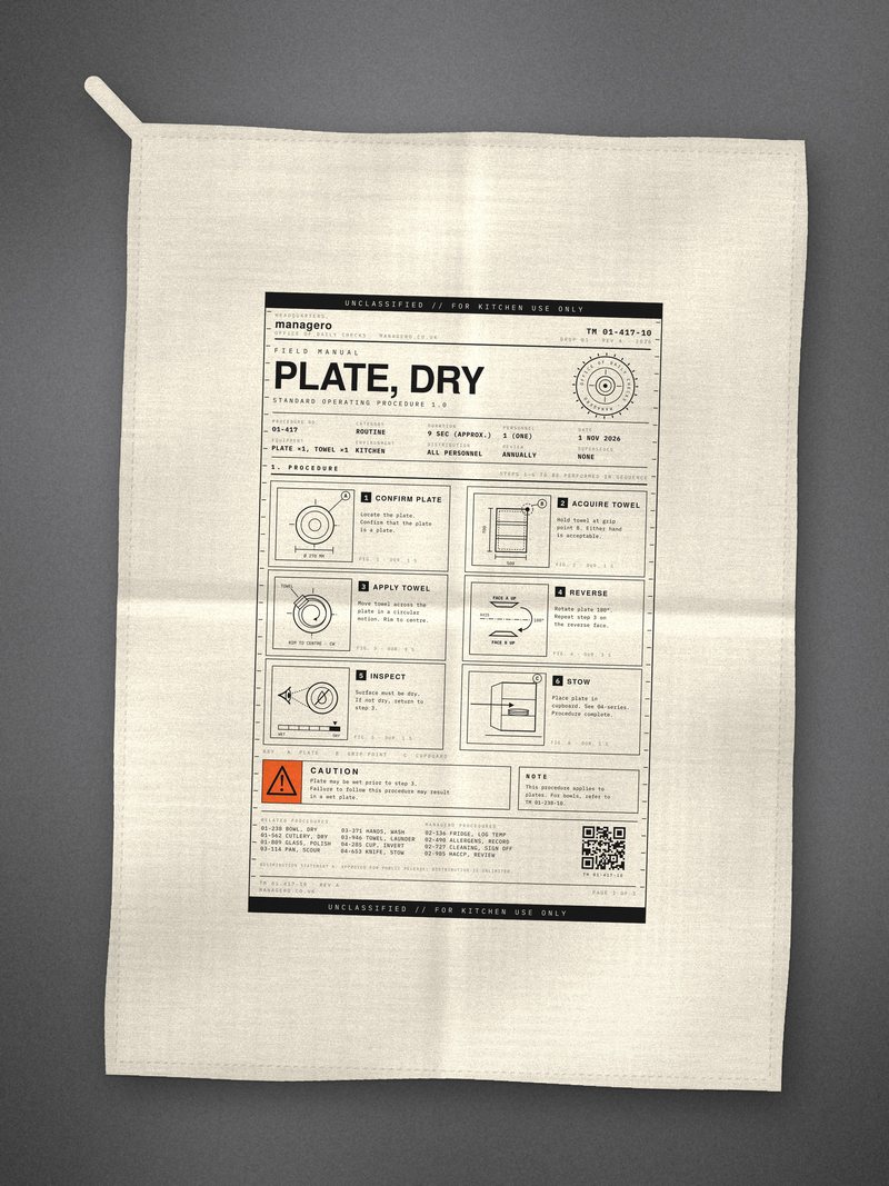 PLATE, DRY Tea Towel, flat lay