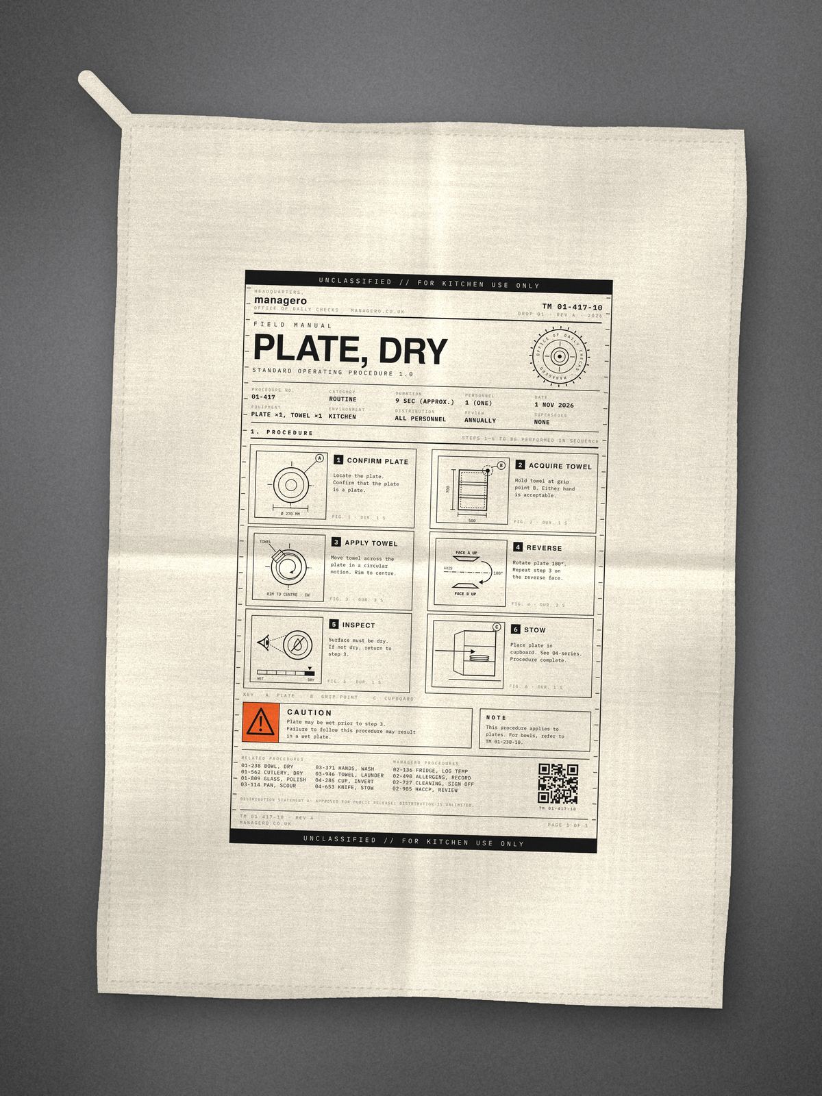 PLATE, DRY Tea Towel, flat lay